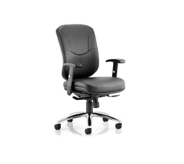 mirage executive chair black leather with arms without headrest featured image